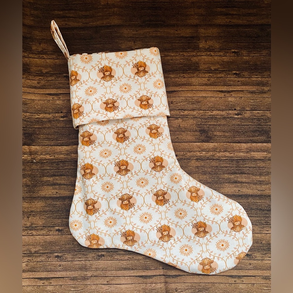 Western Farm Country Cows Christmas Stocking